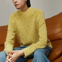 轻雾沙滩|奢牌同源经典花纱羊绒衫高领针织套衫毛衣4396