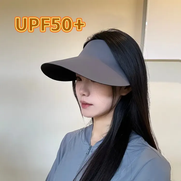 防晒帽子女防紫外线2025新款空顶无痕一体遮阳太阳夏运动加大帽檐