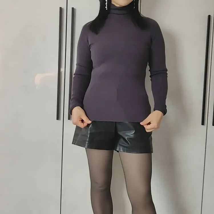 长袖堆堆领冬季针织常规毛针织衫套头半高领加厚修身