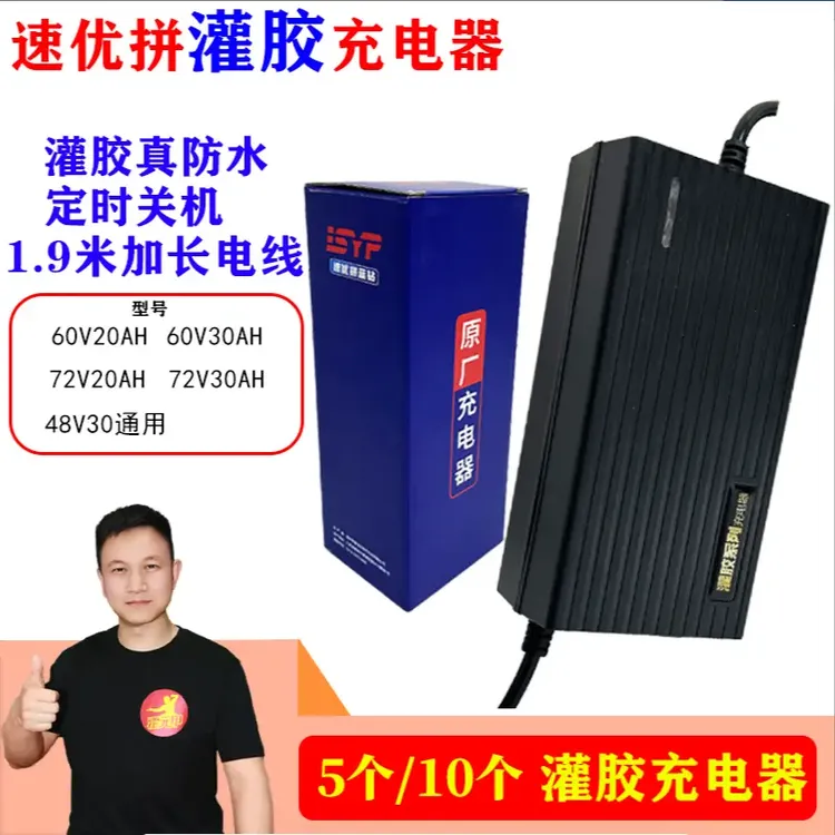【9.0福利】10个 灌胶防水电动车充电器486020AH7220AH充电器