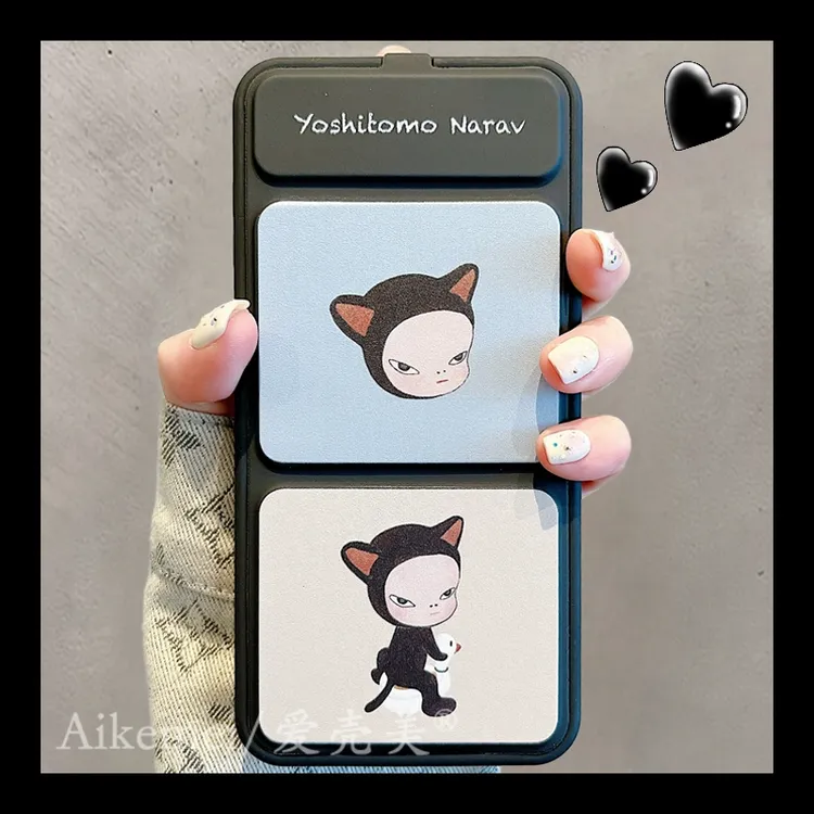 适用华为mate70pro+手机壳可爱卡通mate60pro+奈良美智磁吸翻盖女