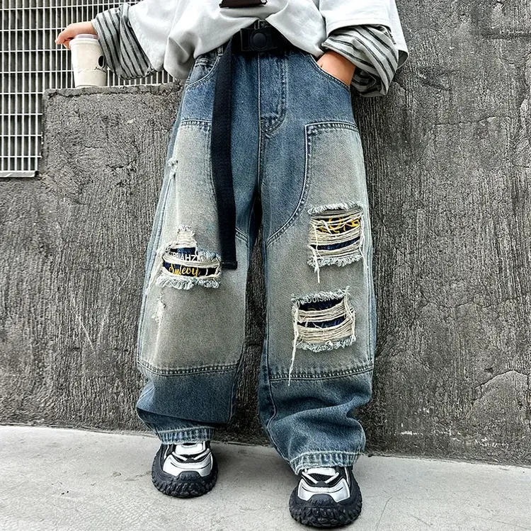 童装男童秋装裤子2025儿童中大童潮酷痞帅休闲裤男孩春秋牛仔裤