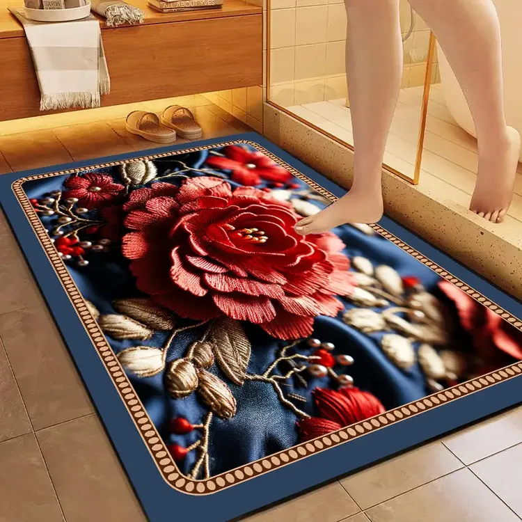 硅藻泥进门地垫浴室卫生间吸水脚垫速干耐脏家用免洗加厚防滑垫子