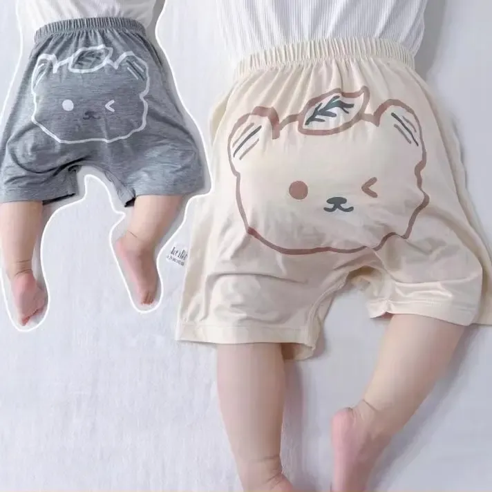 宝宝莫代尔短裤夏天宽松婴儿大屁股睡觉薄款裤子儿童PP裤新生婴儿