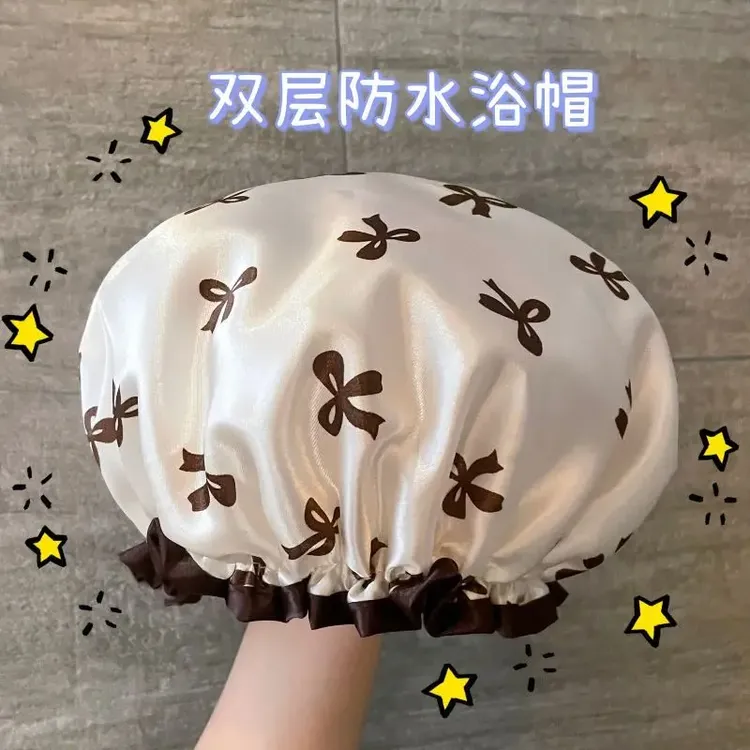 双层浴帽防水洗澡头套家用女沐浴成人儿童发套厨房防油发膜专用帽