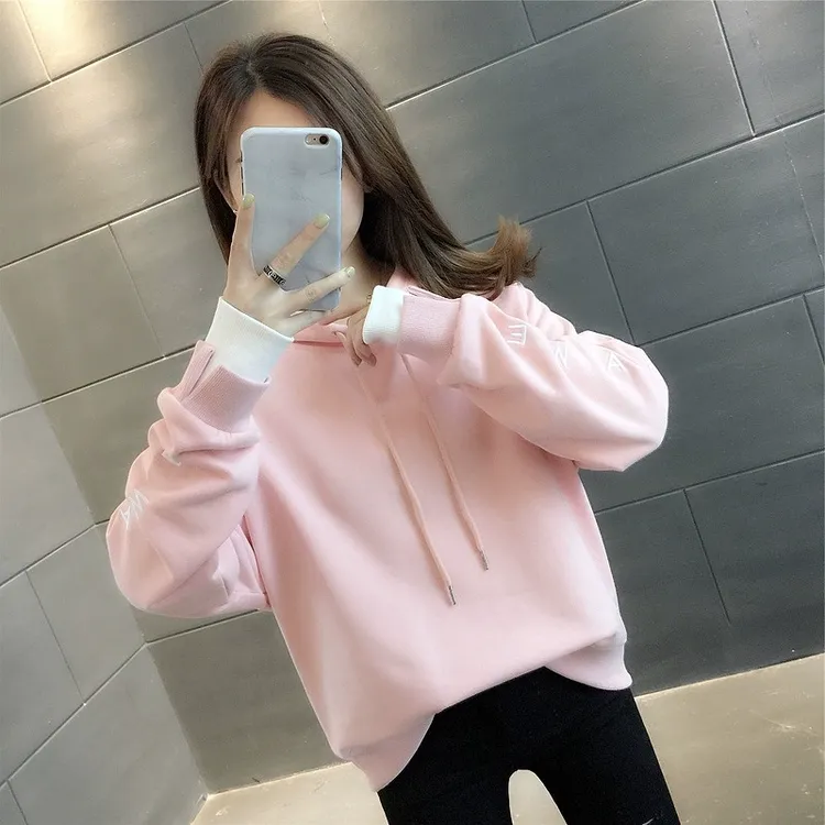 薄款连帽卫衣女假两件外套2025春秋季新款宽松显瘦小个子上衣休闲