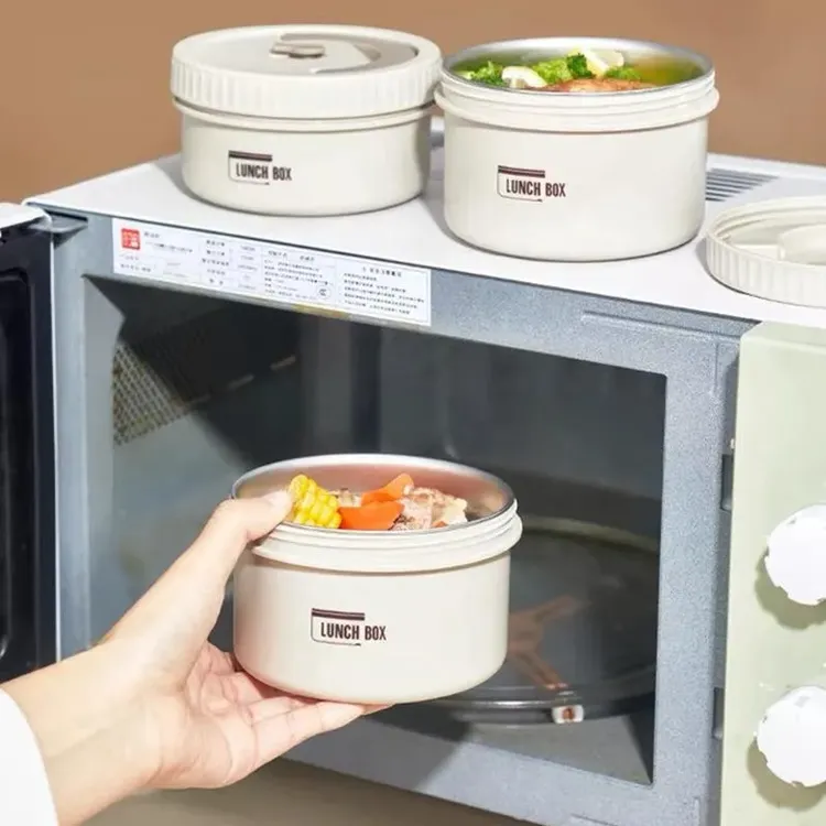 新品316不锈钢保温饭盒密封圆形便当盒上班族学生带饭餐盒