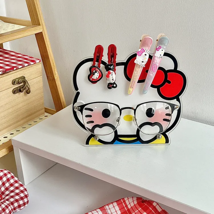 可爱hellokitty眼镜收纳架可爱桌面亚克力墨镜放置架发