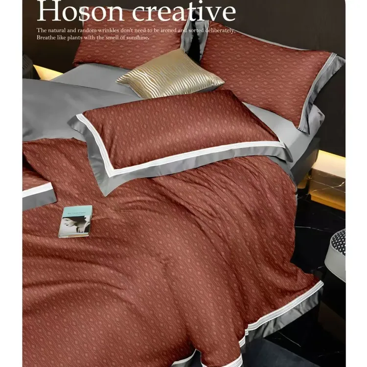 纯棉轻奢印花适合冬季四件套豪申面料