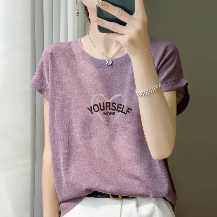 啄木鸟凉爽竹节棉麻夏短袖T恤2025时尚冰丝减龄薄款显瘦半袖上衣