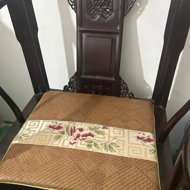 中式椅子四季通用防滑透气加厚海绵凉席坐垫