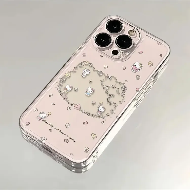 适用粉色镂空凯蒂猫苹果iPhone16pro小米15华为P70手机壳13太空