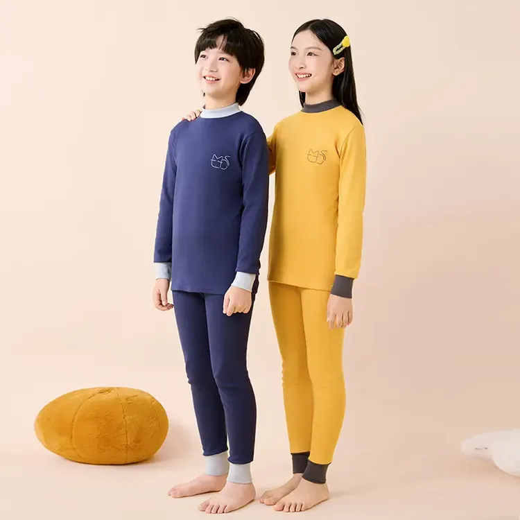 儿童青少年纯棉秋衣秋裤套装男童女童中大童秋冬贴身柔软打底保暖