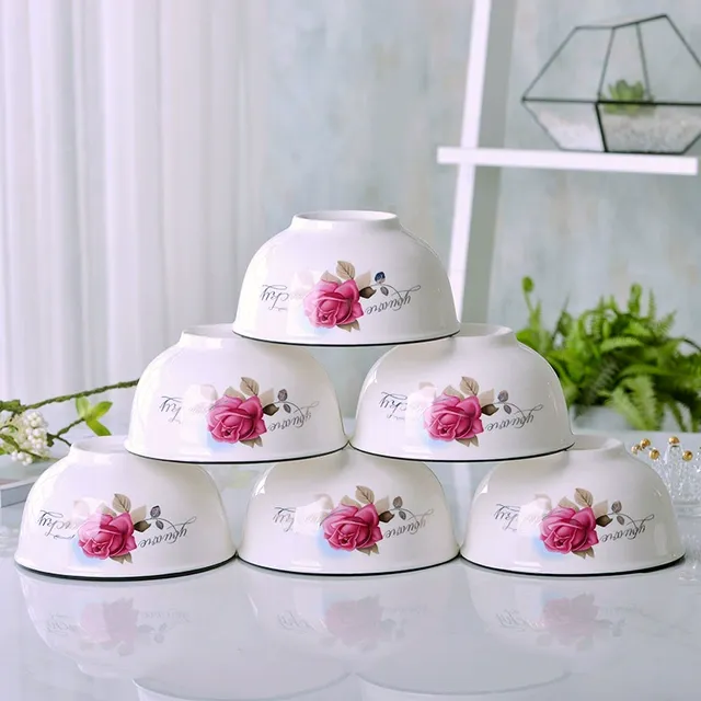 【610 个装】6英寸家用陶瓷大碗面碗加厚大饭碗泡面碗可微波炉