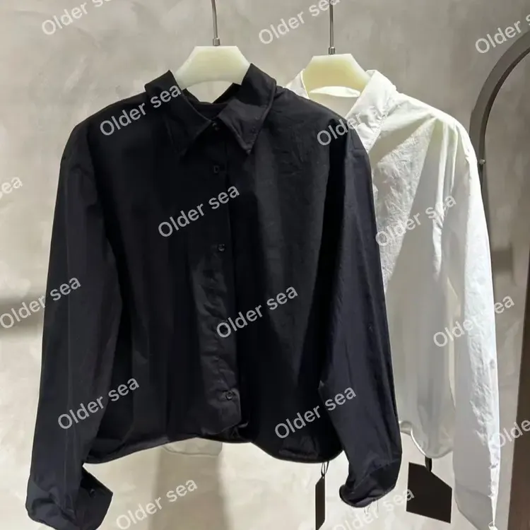 简约休闲宽松显瘦Polo领（领袖可自捏造型）长袖衬衫女秋季百搭上衣