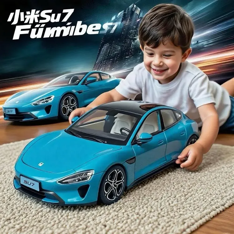 1:24小米SU7合金汽车模型新款挖孔赛道版1:32Ultra仿真车模摆件