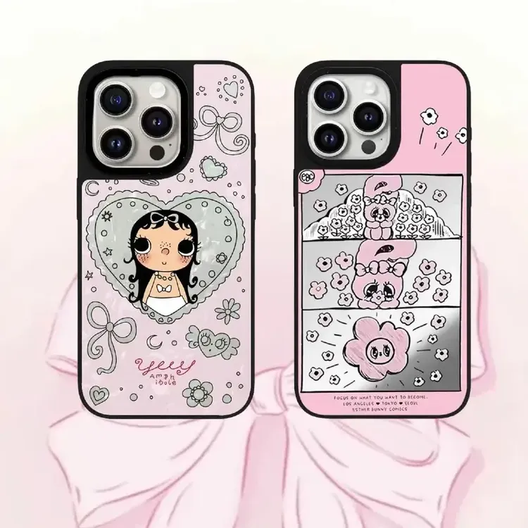 CASE赵露思同款粉兔镜面适用iPhone1615pm手机壳14个性13防摔
