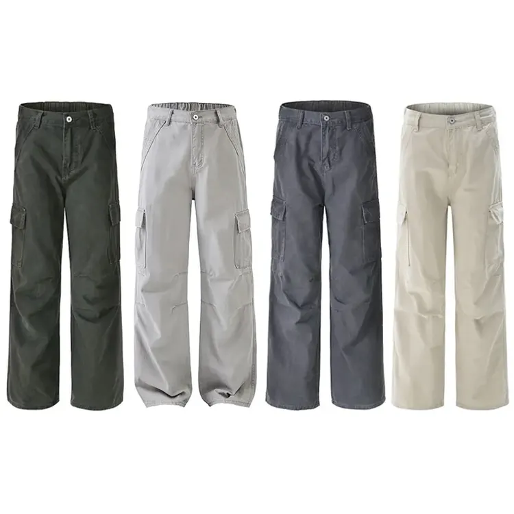 秋冬新款摩登灰美式复古工装裤男女休闲裤潮流cleanfit宽松直筒裤