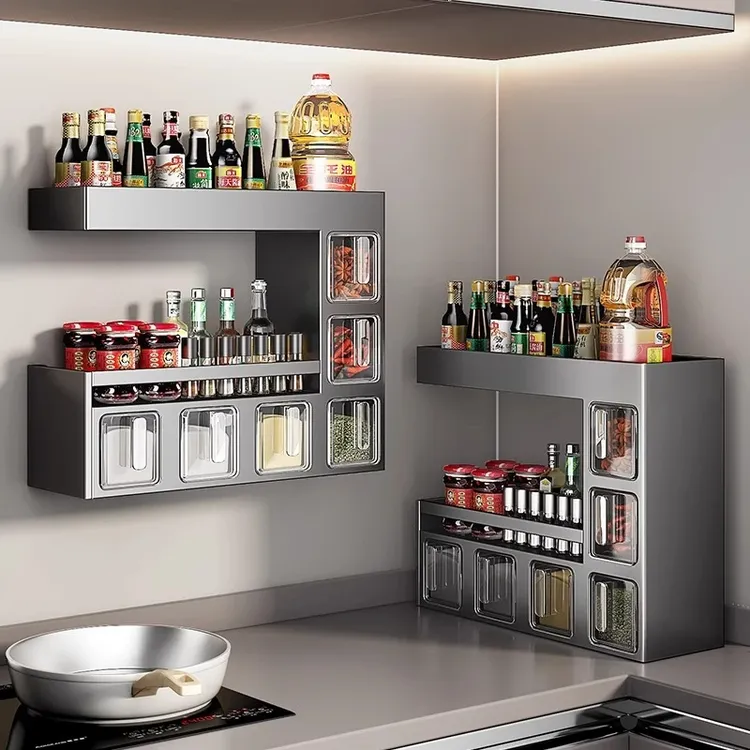 调料盒壁挂家用厨房高端新款调味瓶罐置物架调味品收纳盒盐罐