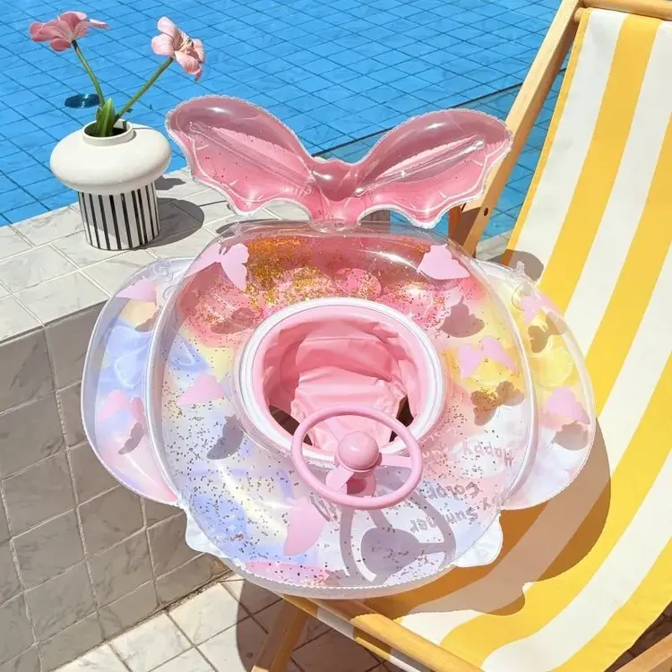 儿童游泳圈蝴蝶方向盘座圈宝宝充气加厚浮圈男童女童腋下圈防侧翻