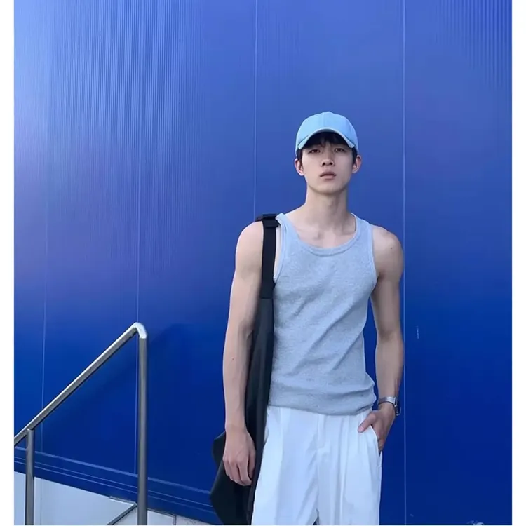 背心男款夏季男士2025新款坎肩美式运动健身跨栏重磅无袖T恤汗衫