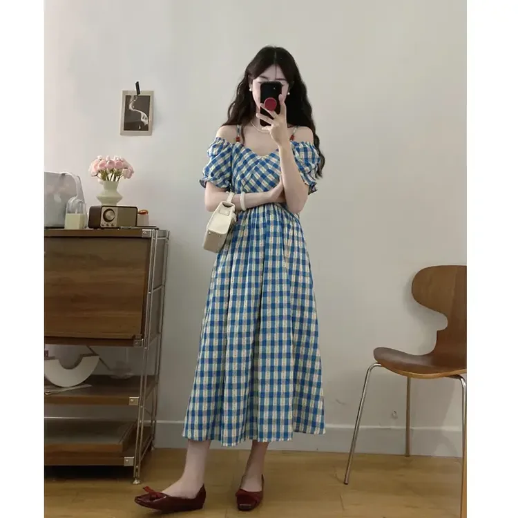 大码田园风格纹碎花连衣裙女夏季新款胖MM遮肚子显瘦垂感A字长裙