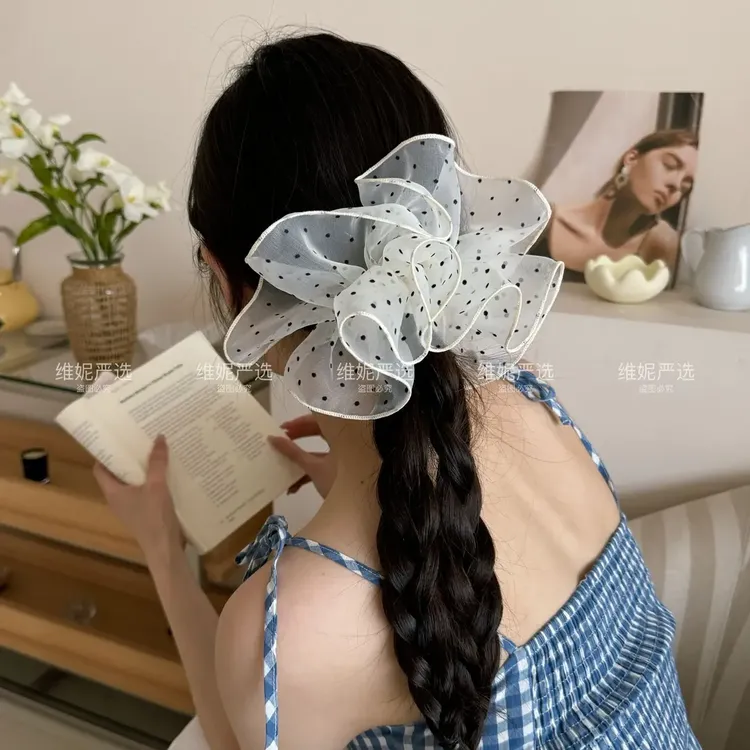 O 2025新款—韩系优雅夏季超仙百搭复古原创设计简约气质波点发圈