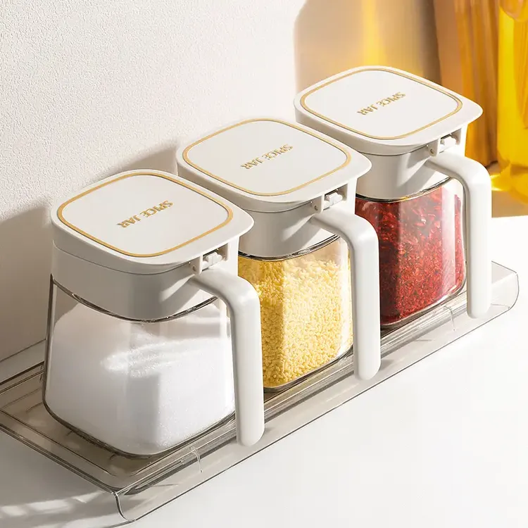 玻璃调味罐厨房用调料盐罐子瓶罐调料瓶带盖塑料盐罐杯子ins