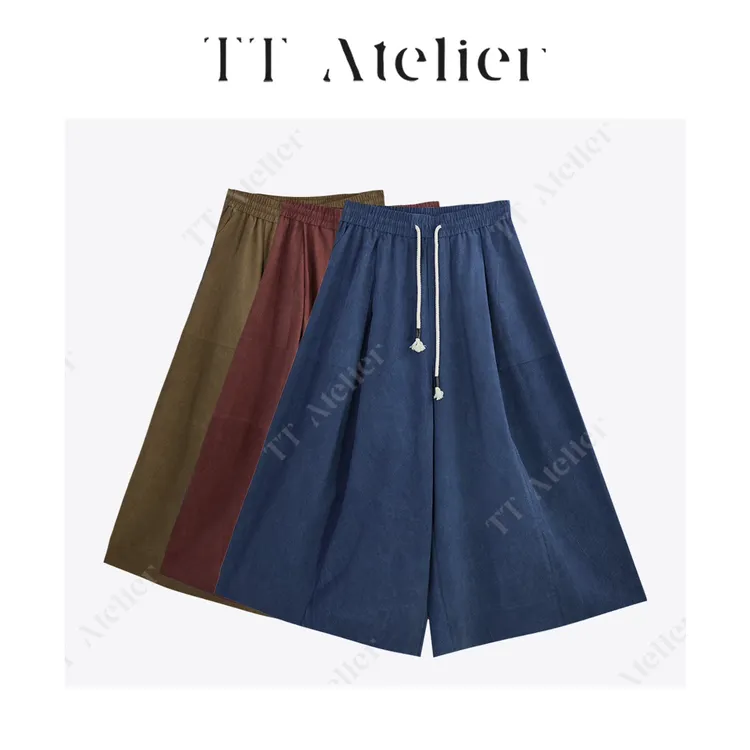 TT设计师【穿云破雾】夏季时尚新款透气莱赛尔显瘦阔腿裤TT2542005