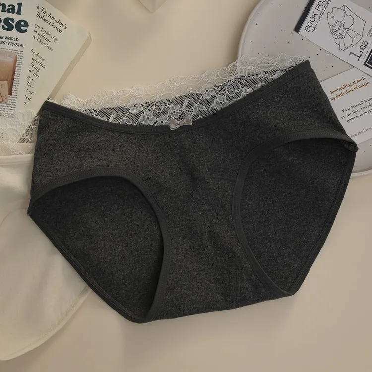猫人内裤女秋薄款2025新款纯棉抗菌裆舒适透气中腰蕾丝纯欲三角裤