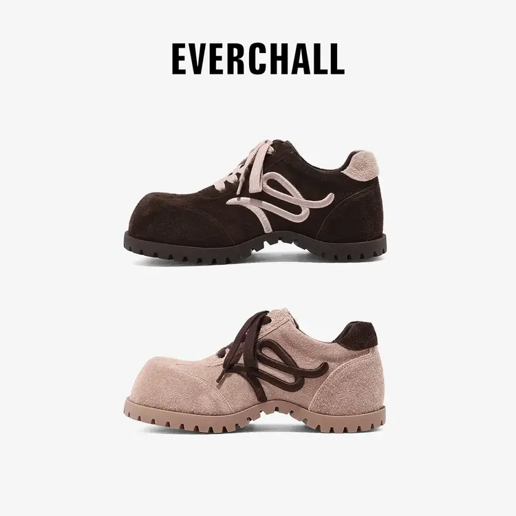 羊皮版~增高6.5cm2025秋冬新款厚底大头鞋德训鞋复古休闲女鞋