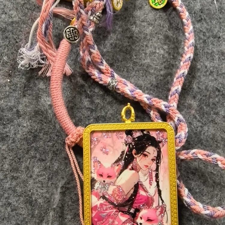 铁合金大理石吊坠 前世今生本尊手工编织绳礼盒礼袋时尚饰品