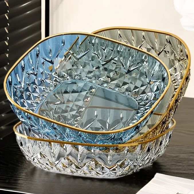 大号2025新款网红水果盘轻奢糖果零食摆盘果盆中古风果盘家用客厅