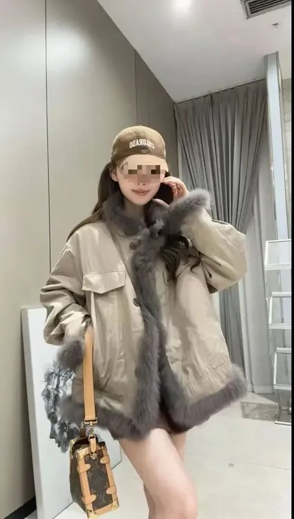 人造皮草 人造皮草精选时尚洋气兔兔2025冬季两面穿时尚百搭外套