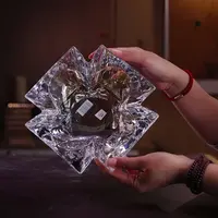 轻奢风大气欧式水晶玻璃烟灰缸办公室家用客厅烟灰缸轻奢创意摆件
