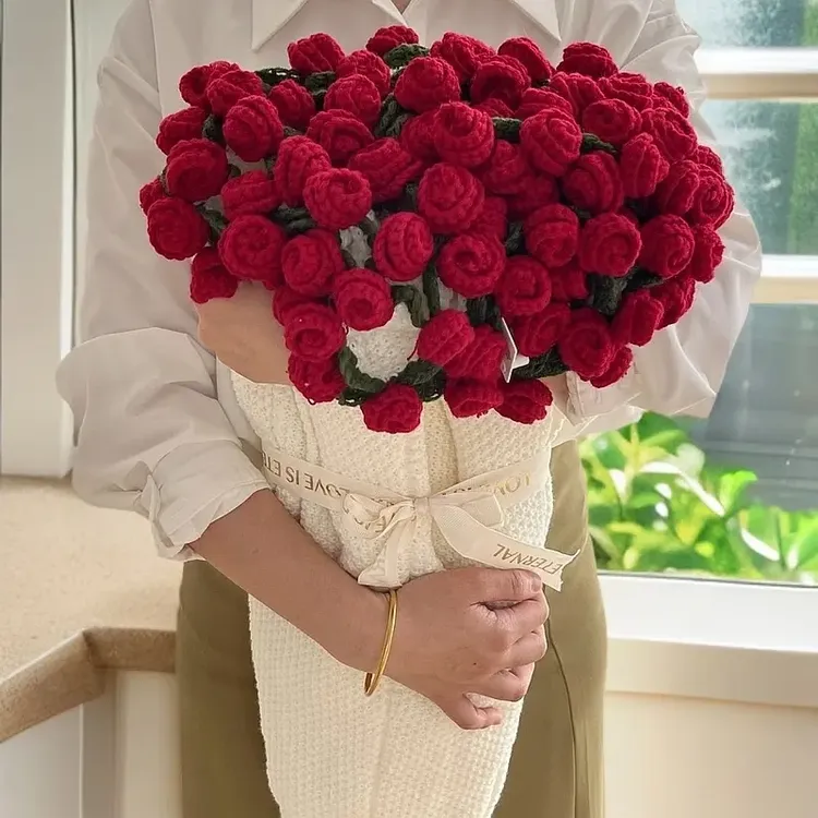 【成品发货】DIY花束毯子送女朋友创意礼物红玫瑰毛毯520情人节礼物