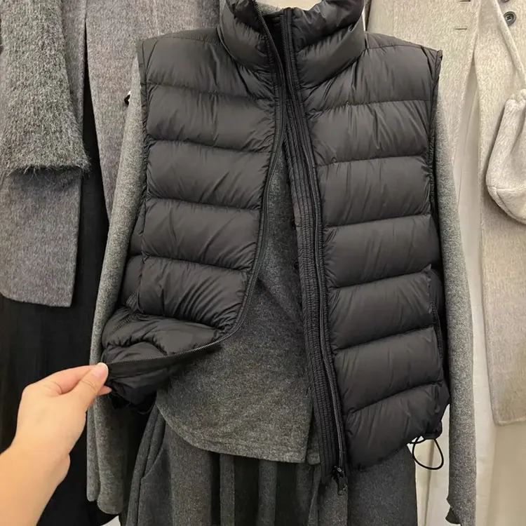 【一只璐甄选】R017白鸭绒排骨马甲2025休闲宽绒羽绒马甲短款