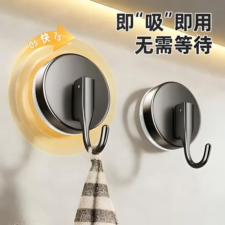 厨房浴室卫生间毛巾玻璃瓷砖单钩吸盘挂钩免打孔真空强力承重粘钩