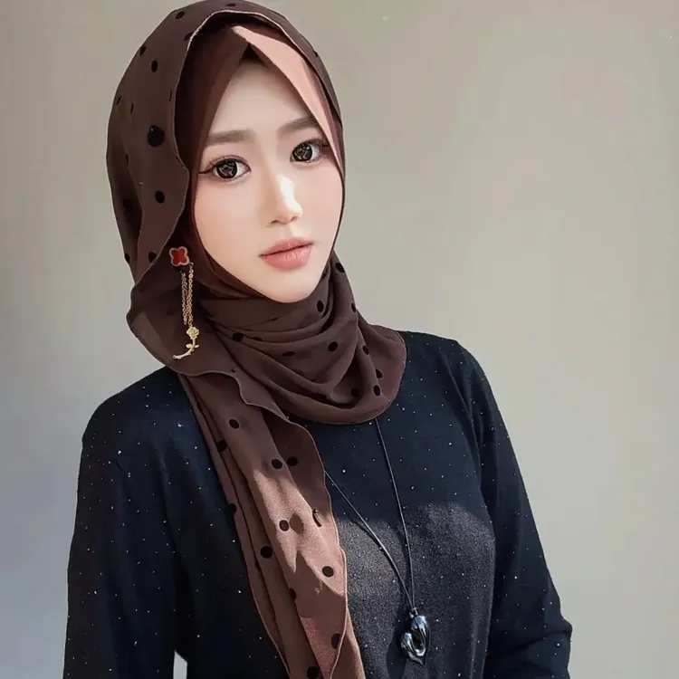 MARY.SR波光霞影质感植绒半绕巾