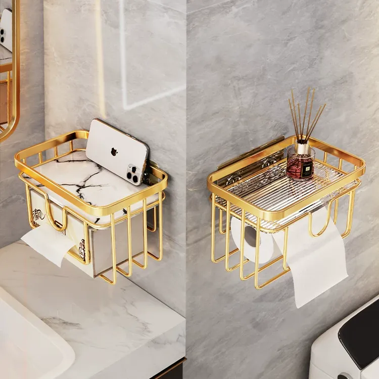 轻奢卫生间纸巾盒亚克力免打孔收纳抽卷纸厕所洗手间卫生纸置物架