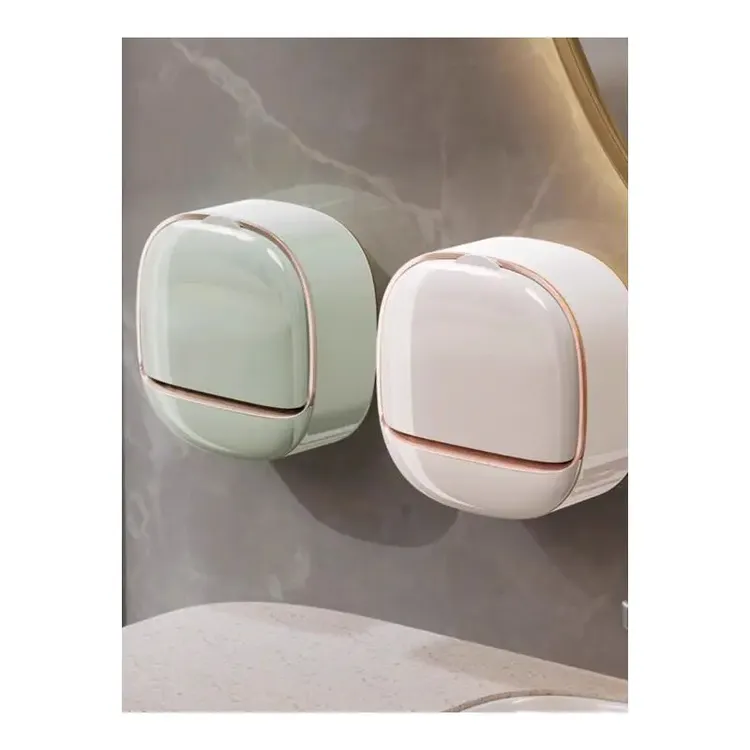 香皂盒免打孔肥皂盒壁挂式家用高档沥水收纳浴双层沥水打孔香皂盒