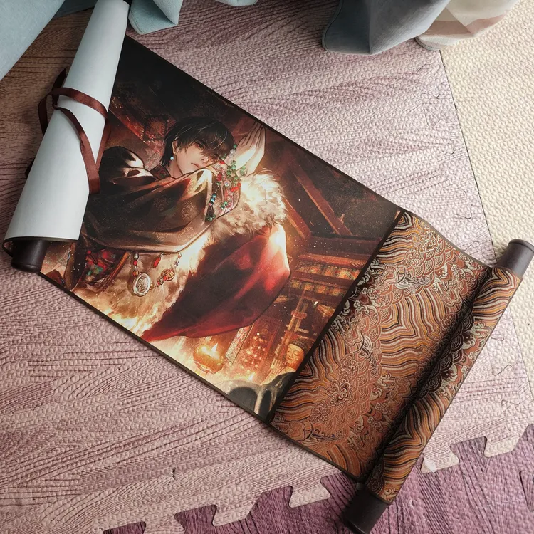 盗墓笔记张起灵精装宋锦卷轴珍藏版《神庙》