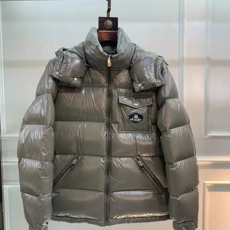 冬季男士中长款连帽时尚五防加厚白鸭绒羽绒服