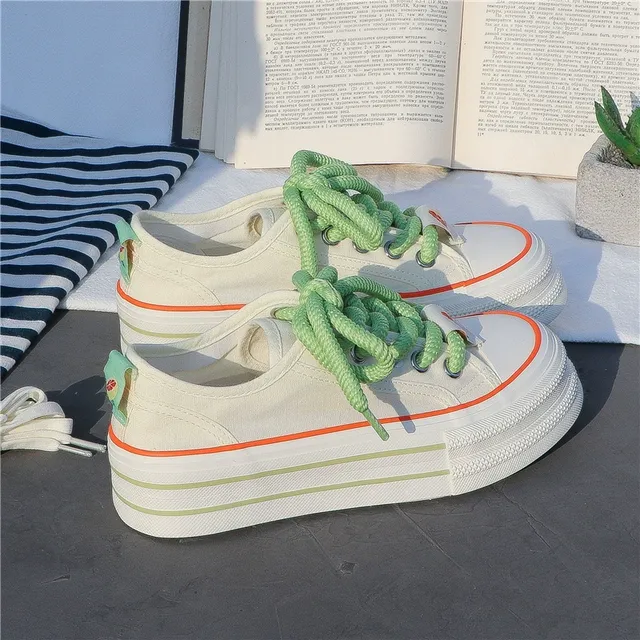 厚底帆布鞋女2025春夏季新款透气百搭透气运动休闲小白鞋复古板鞋