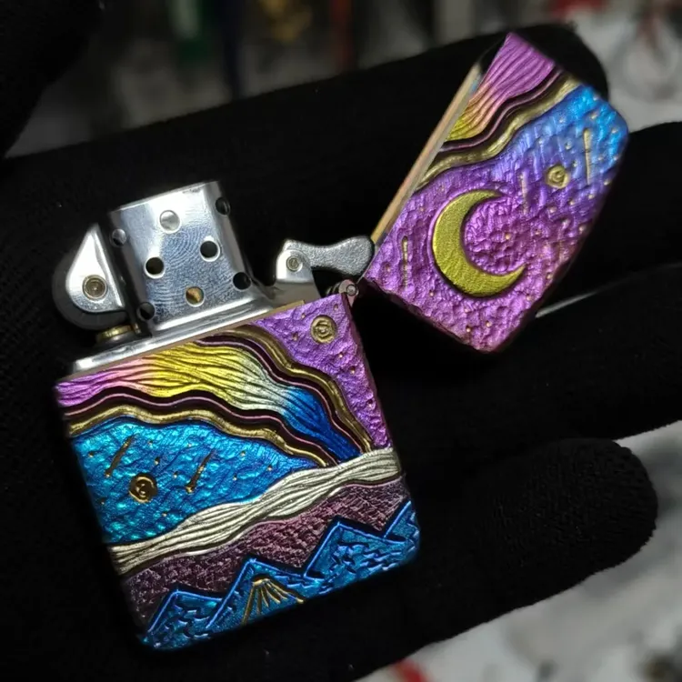 复刻军机1941钛合金机身手工雕刻银河阳极化高端打火机