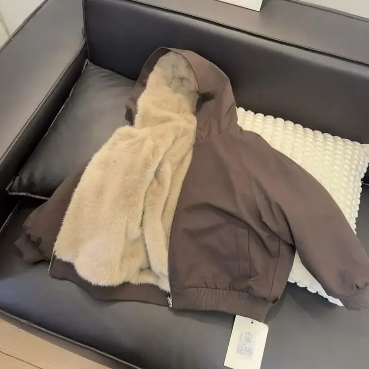 儿童2025新款冬装男孩秋冬季加厚双面穿毛毛外套冬季洋气派克服