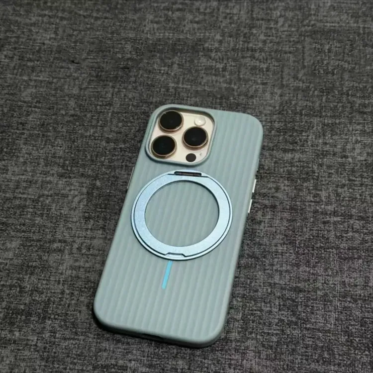 uv准分子磨砂瓦楞适用苹果17promax手机壳iPhone15旋转磁吸支架14