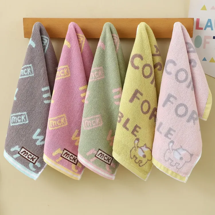 纯棉儿童毛巾洗脸家用全棉吸水柔软不掉毛宝宝卡通小孩幼儿长童巾