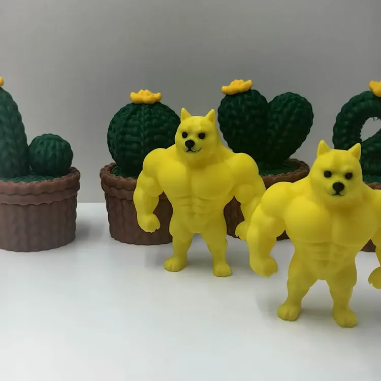 搞怪肌肉柴犬手办办公室桌面潮玩摆件送给朋友的礼物3d打印玩具