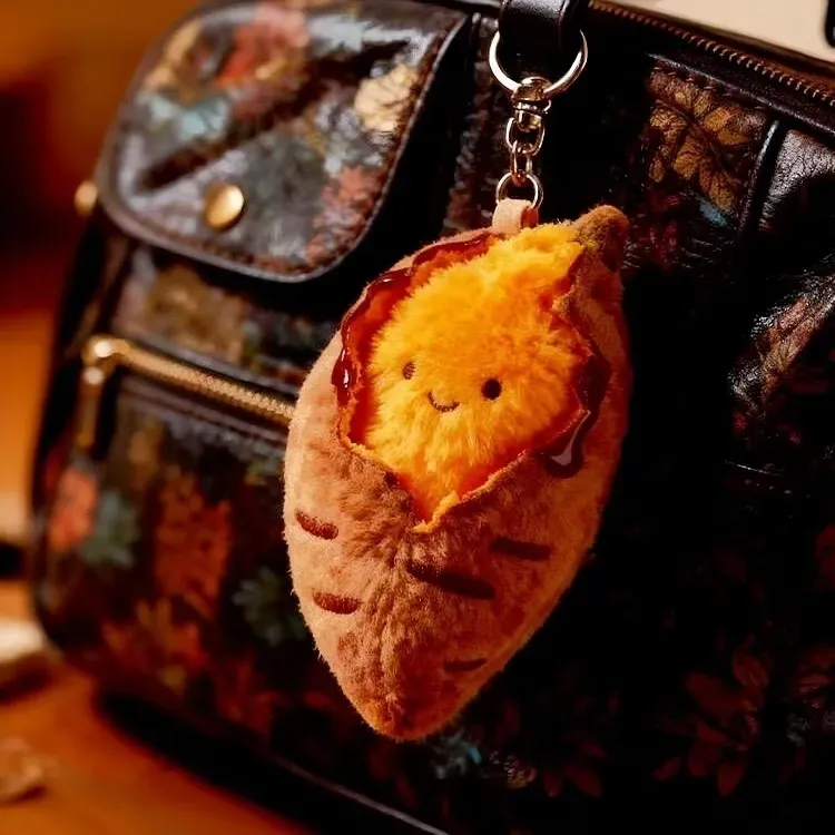 烤蜜薯挂件创意新年仿真烤地瓜毛绒玩具钥匙扣春节包包装饰小挂坠